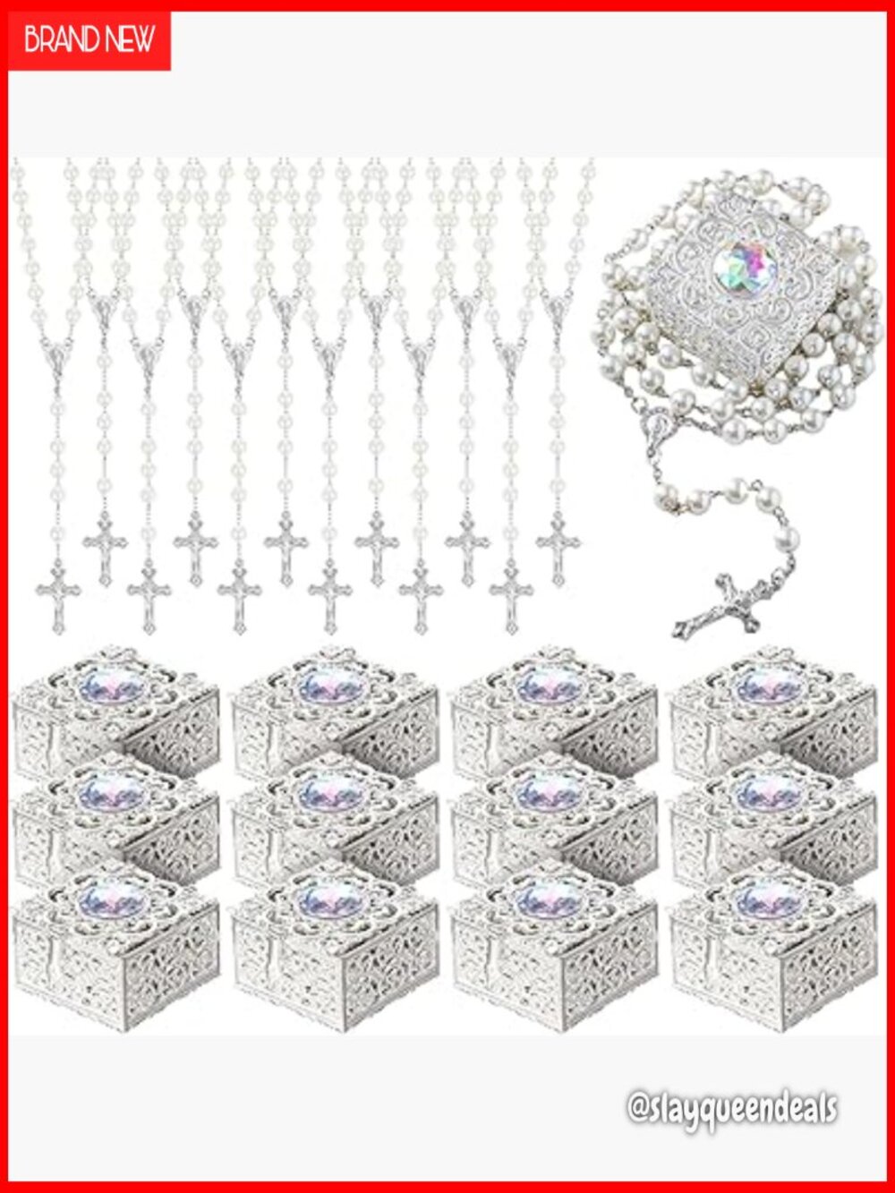 24 Rosary Bead Sets - First Communion Confirmation Gift Necklaces